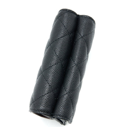 Chanel Small Compact Wallet Caviar Black LGHW (Microchip)