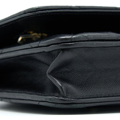 Chanel Ribbon Wallet On Chain Lambskin Black LGHW (Microchip)