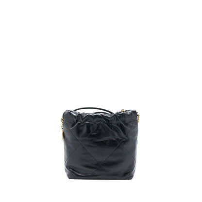 Chanel 23S Mini 22 Bag with Pearl Shiny Calfskin Black GHW (Microchip)