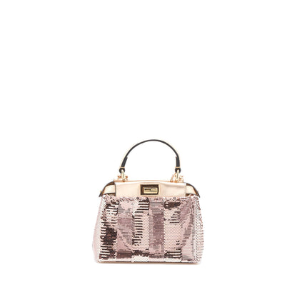 Fendi Mini Peekaboo Sequin/Leather Light Pink with Pink Hardware