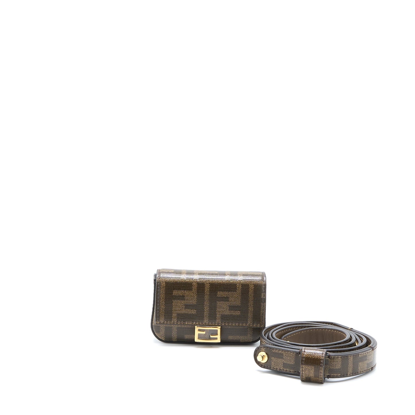 Fendi Baguette Mini Belt Purse Jacquard Canvas/Leather