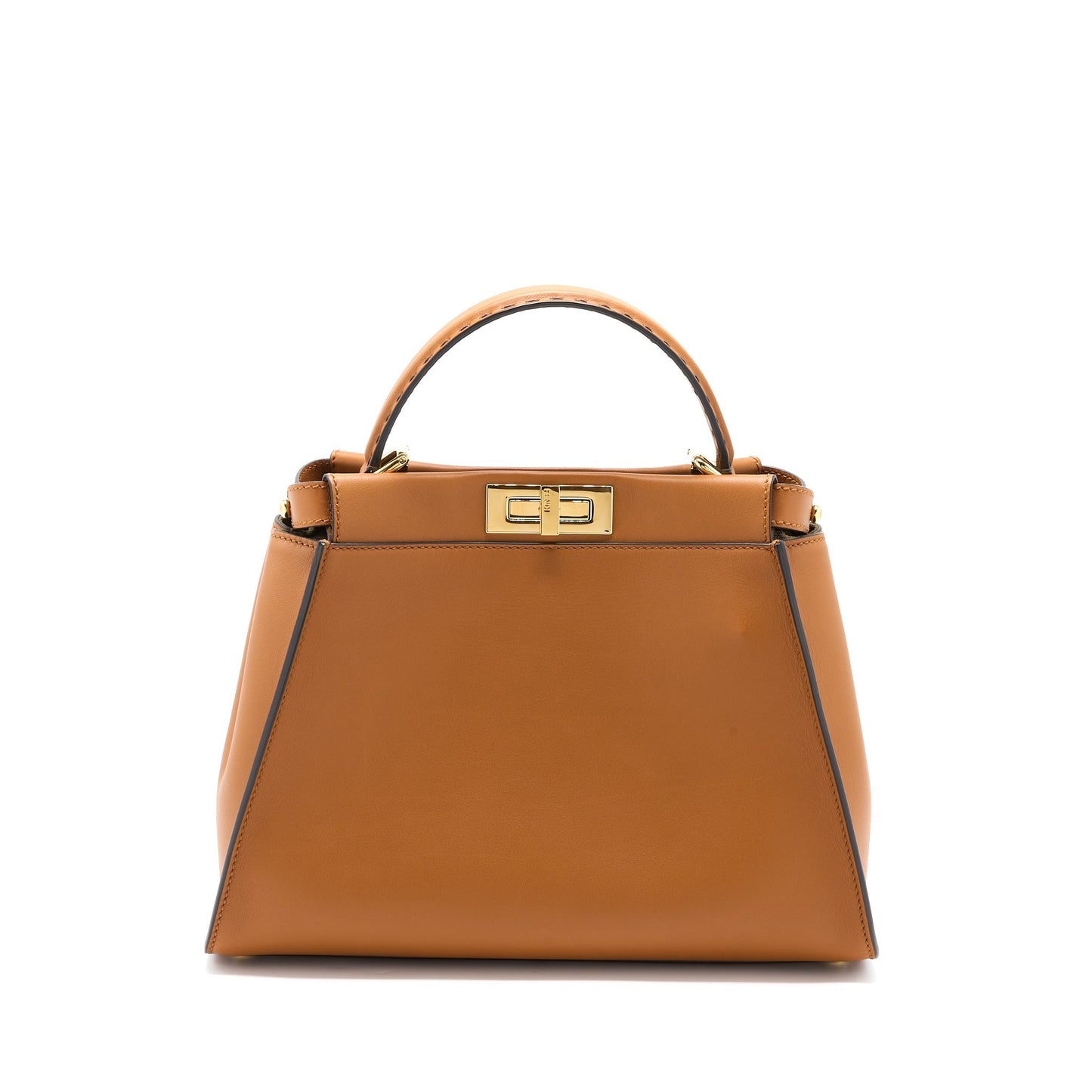 Fendi Medium Peekaboo Purse Calfskin Caramel