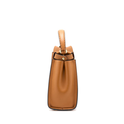 Fendi Medium Peekaboo Purse Calfskin Caramel