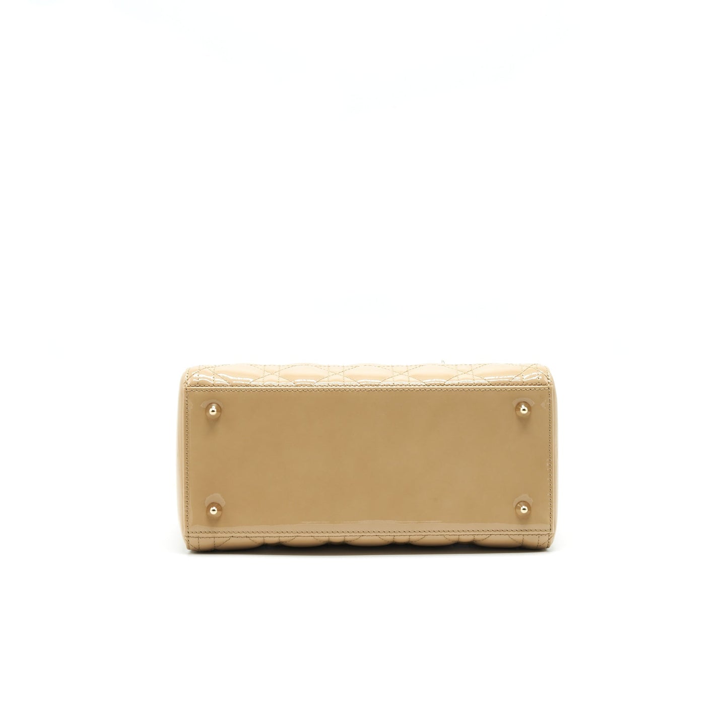 CHRISTIAN DIOR MEDIUM LADY DIOR IN PATENT LEATHER BEIGE