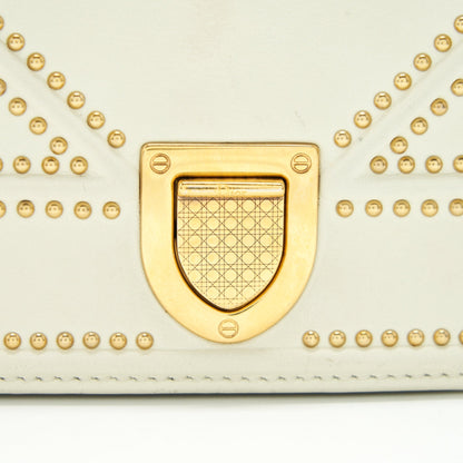 DIOR DIORAMA STUDDED LAMBSKIN SMALL WHITE WITH GHW
