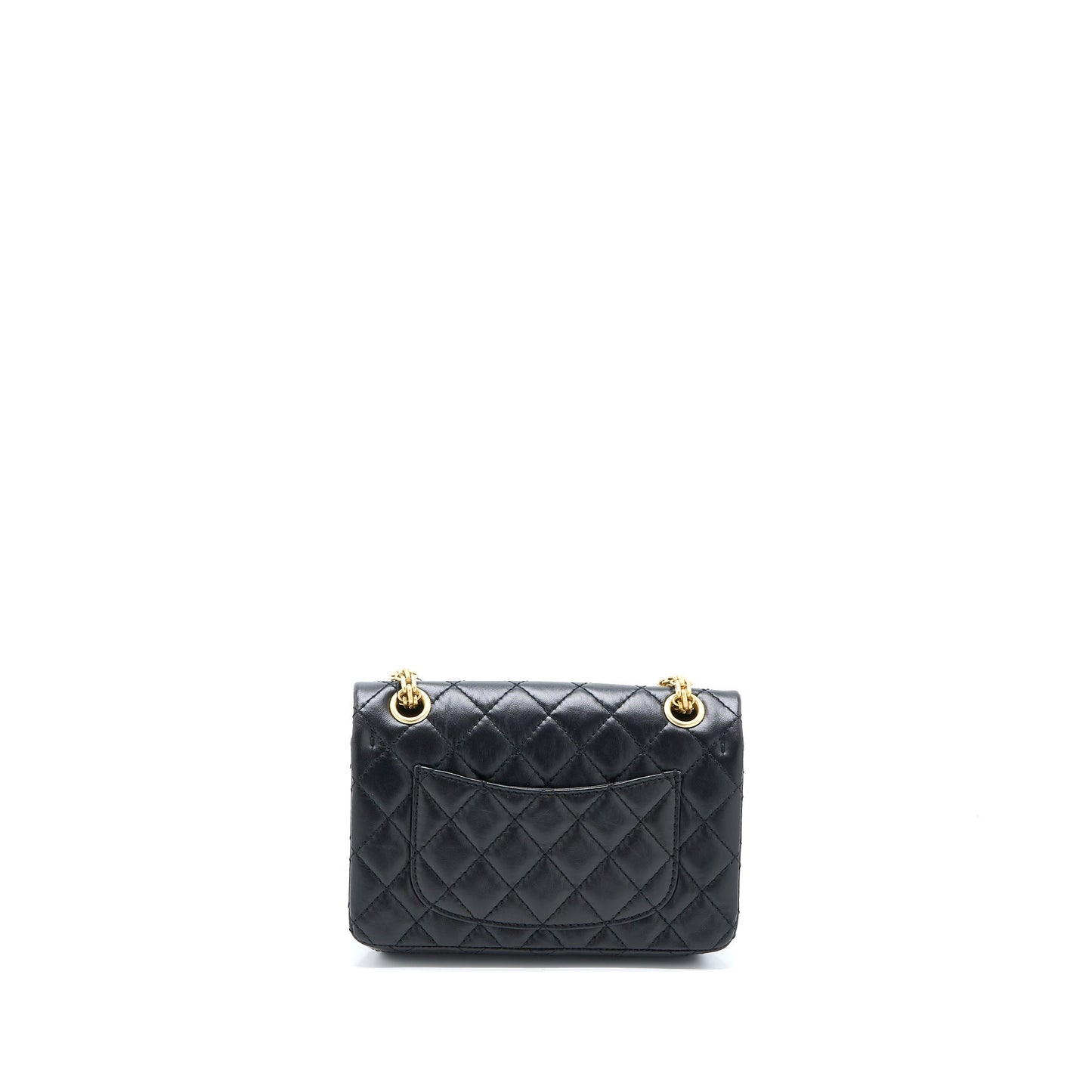 Chanel Mini 2.55 Reissue Flap Bag Aged Calfskin Black Brushed GHW (Microchip)