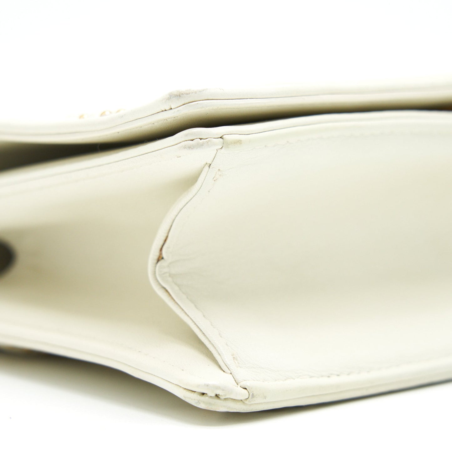 DIOR DIORAMA STUDDED LAMBSKIN SMALL WHITE WITH GHW