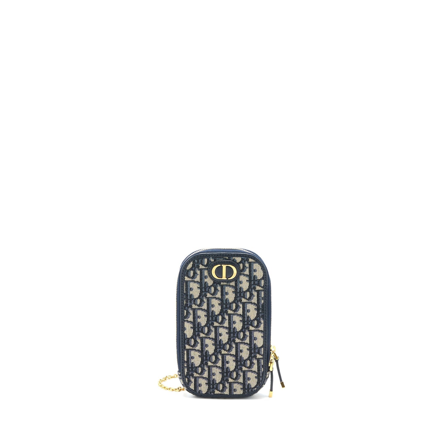 Dior Montaigne Phone Holder Oblique Jacquard Canvas Blue