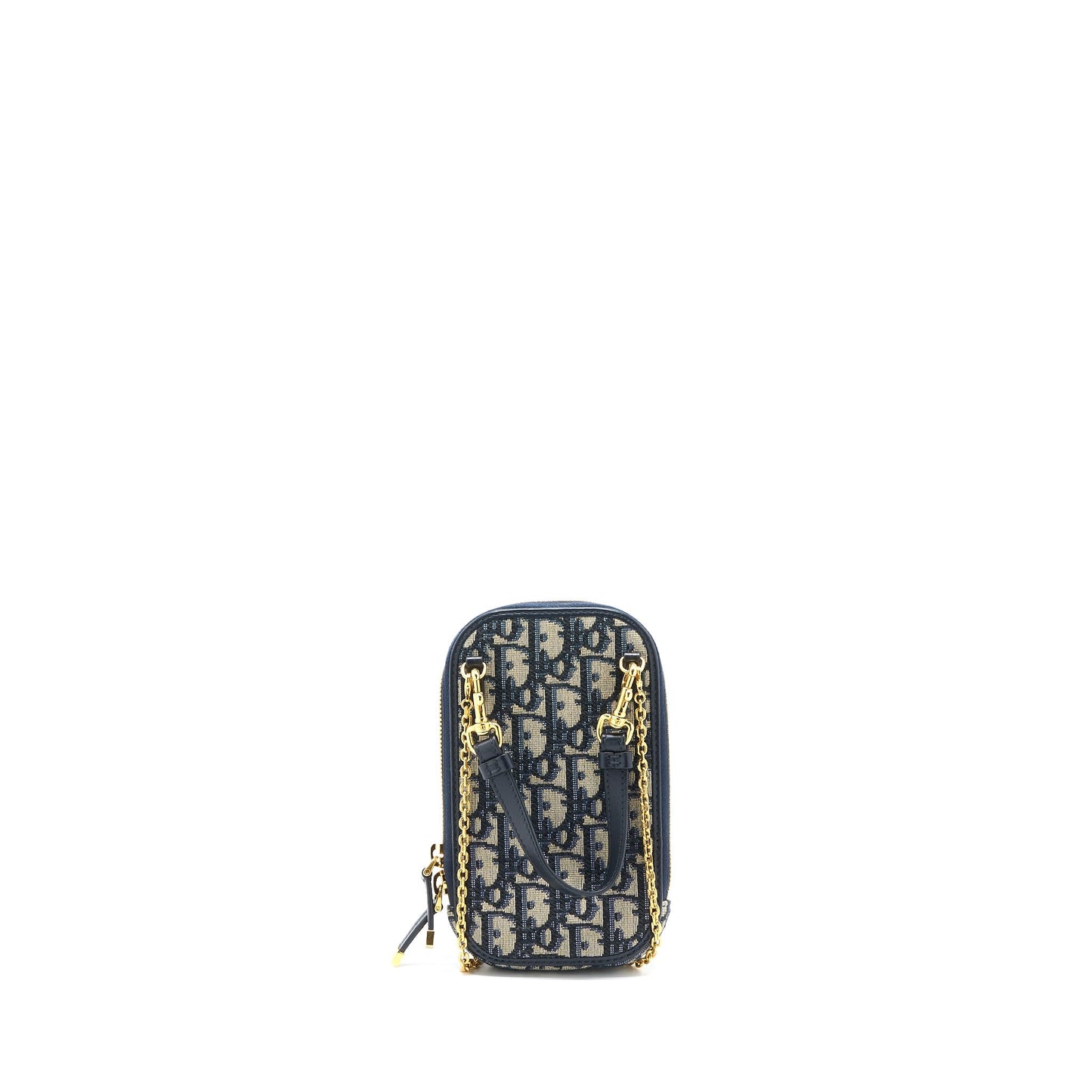 Dior Montaigne Phone Holder Oblique Jacquard Canvas Blue