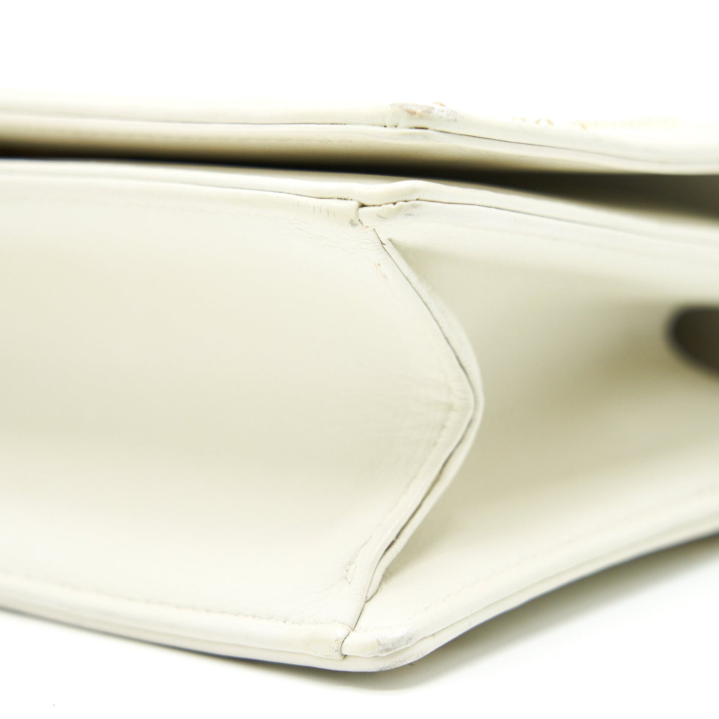 DIOR DIORAMA STUDDED LAMBSKIN SMALL WHITE WITH GHW