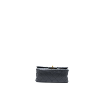 Chanel Mini 2.55 Reissue Flap Bag Aged Calfskin Black Brushed GHW (Microchip)