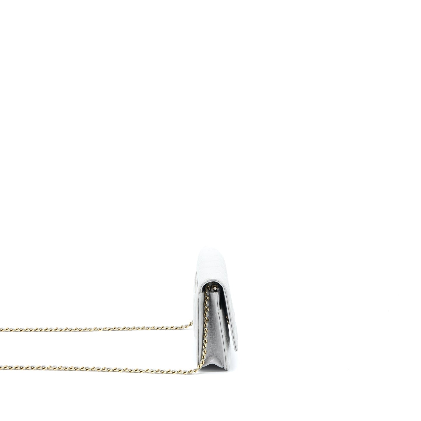 Chanel Classic Wallet on Chain Caviar Light Grey LGHW (Microchip)