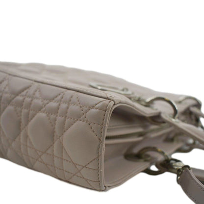 CHRISTIAN DIOR Lady Dior Large Quilted Leather Shoulder Bag Pink