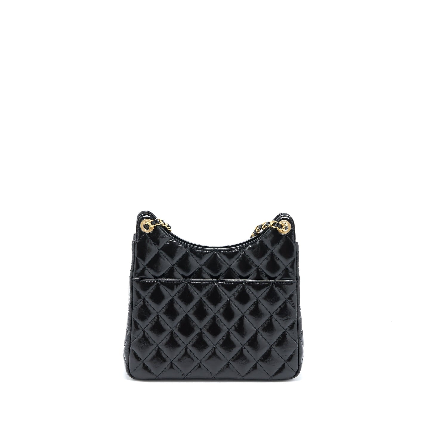 Chanel 23C Hobo Bag Shiny Calfskin Black Brushed GHW (Microchip)