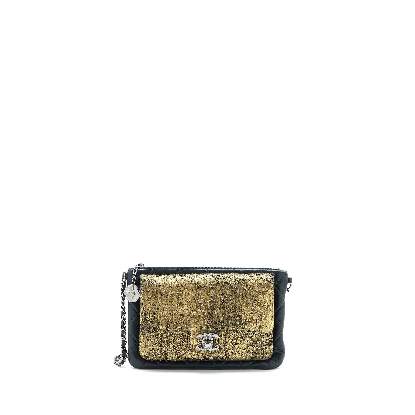 Chanel 12A Evening Bag Lambskin Black/Gold SHW