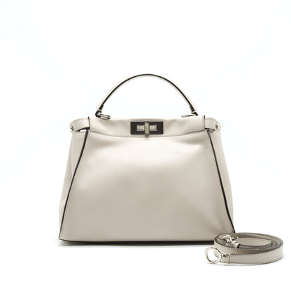 Fendi Medium Peekaboo Purse Light Grey with