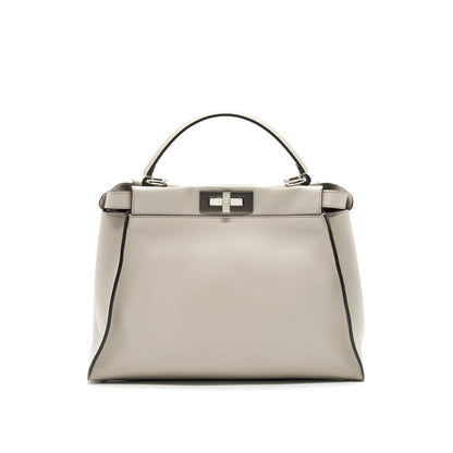 Fendi Medium Peekaboo Purse Light Grey with