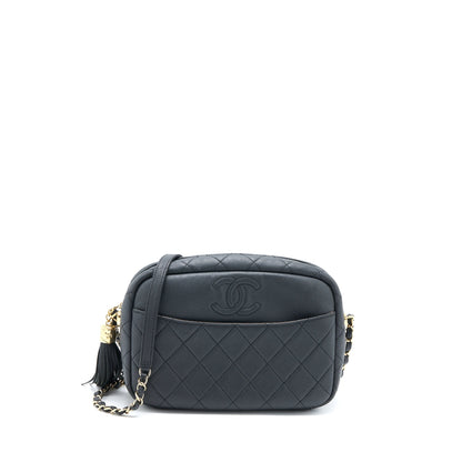 Chanel Large Camera Bag Grained Calfskin Dark Grey LGHW