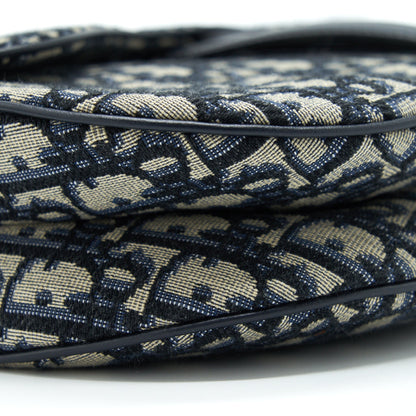 Dior Medium Saddle Purse Blue Oblique Canvas