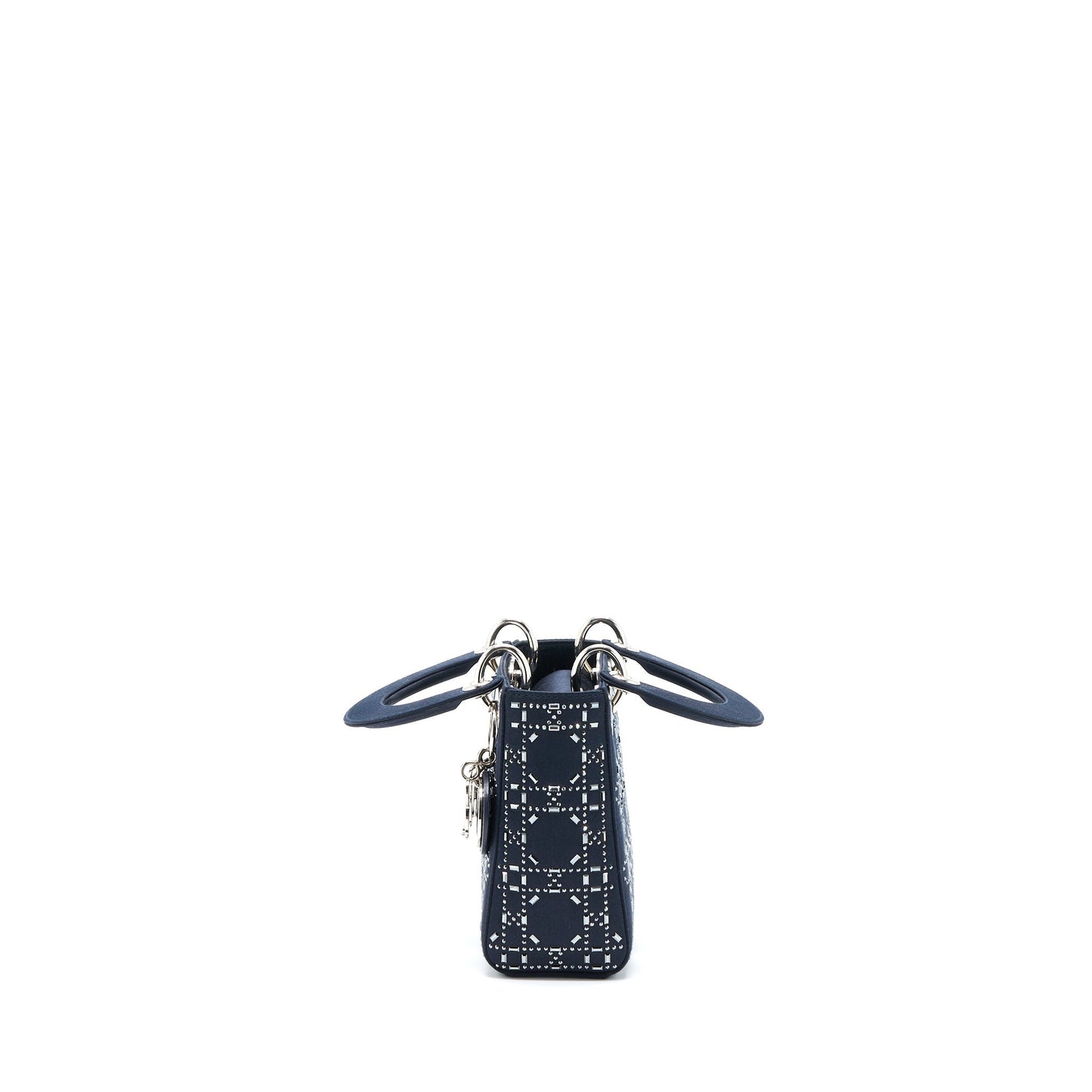 Dior Mini Lady Dior Stain Crystal Cannage Dark Blue