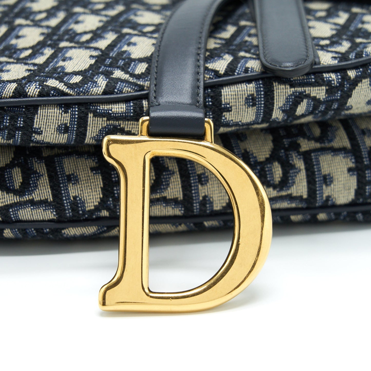 Dior Medium Saddle Purse Blue Oblique Canvas