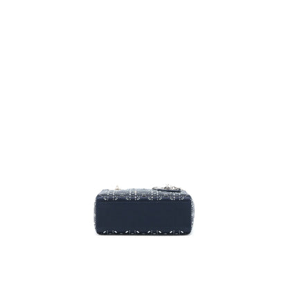 Dior Mini Lady Dior Stain Crystal Cannage Dark Blue