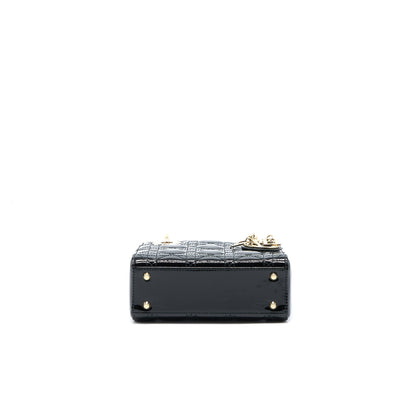 Dior Mini Lady Dior Patent Black
