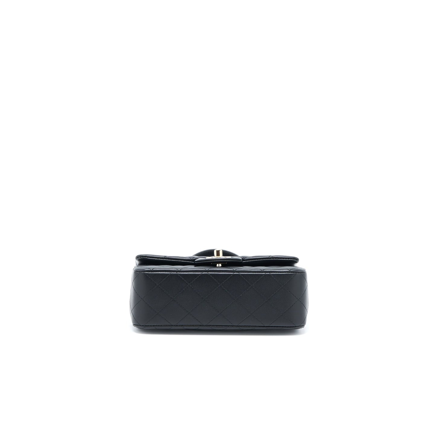 Chanel Top Handle Mini Rectangular Flap Bag Lambskin Black LGHW (Microchip)
