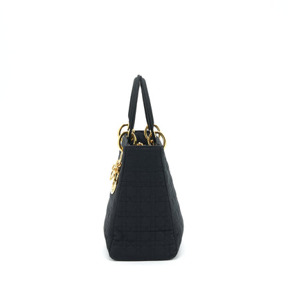 Dior Vintage Medium Lady Dior Fabric Black