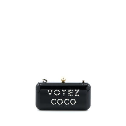 Chanel Votez Coco Evening Clutch with Chain Black LGHW