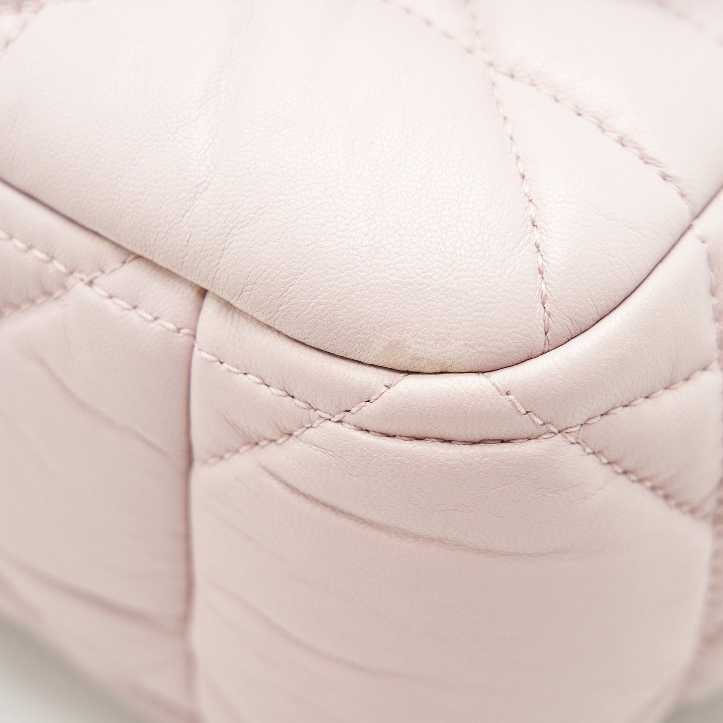 CHRISTIAN DIOR CANNAGE LEATHER FLAP BAG IN LIGHT PINK GHW