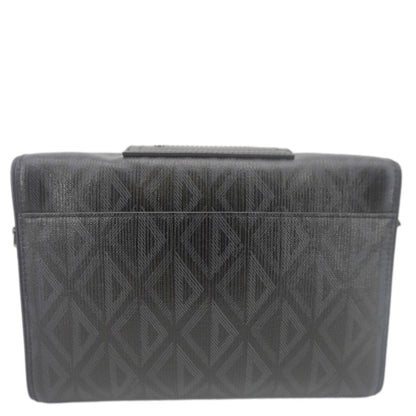 CHRISTIAN DIOR Lingot 22 CD Diamond Canvas Messenger Bag Black