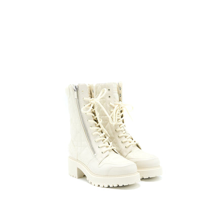 Dior Size 36 D-leader Ankle Boot Quilted Cannage Calfskin White