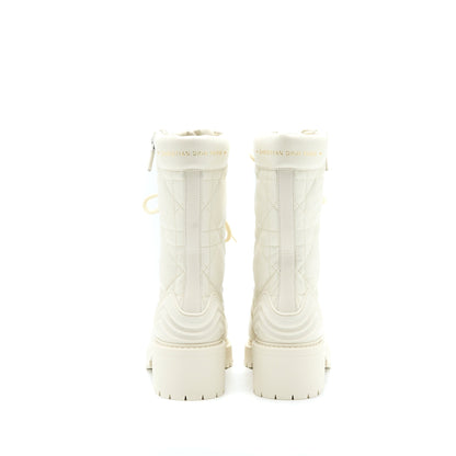 Dior Size 36 D-leader Ankle Boot Quilted Cannage Calfskin White