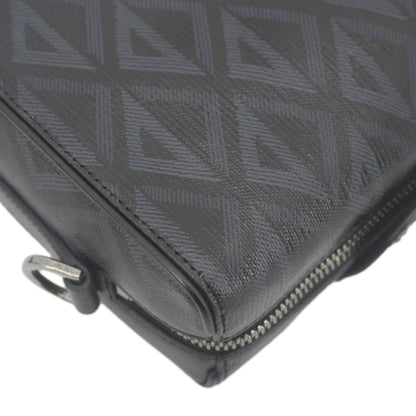 CHRISTIAN DIOR Lingot 22 CD Diamond Canvas Messenger Bag Black
