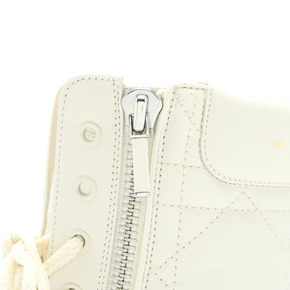 Dior Size 36 D-leader Ankle Boot Quilted Cannage Calfskin White
