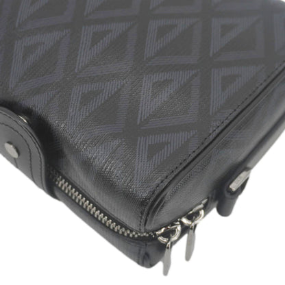 CHRISTIAN DIOR Lingot 22 CD Diamond Canvas Messenger Bag Black