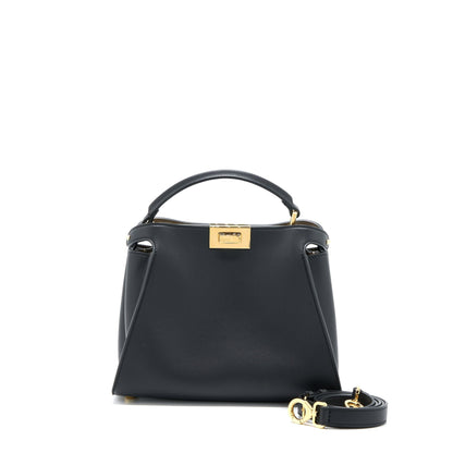 Fendi Small Peekaboo Iconic Purse Calfskin Black