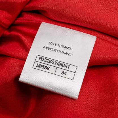 Chanel Size 34 20P Shorts Tweed Red/Ecru/Black