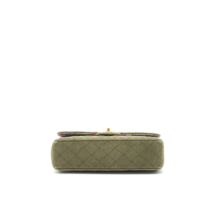 Chanel Cuba Charms Classic double flap Bag Canvas Green GHW