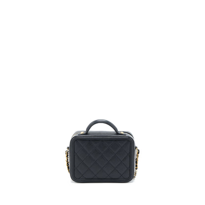 Chanel Filigree Vanity Case Caviar Black GHW