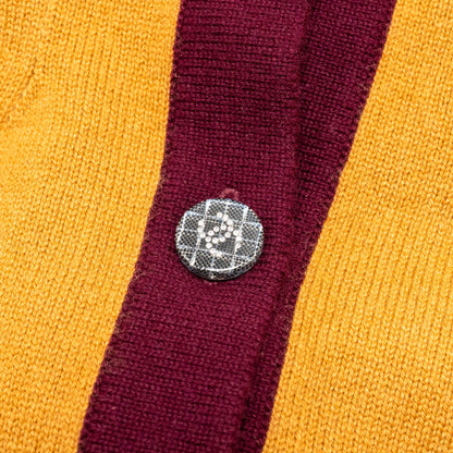Chanel Size 36 21K Cardigan Cashmere Light Orange/Burgundy