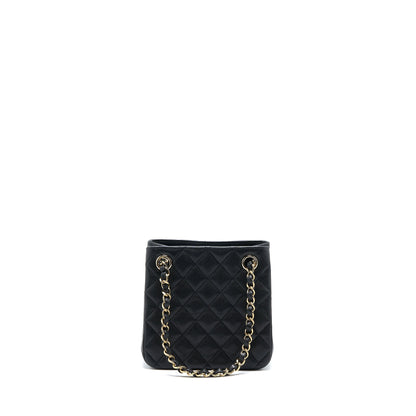 Chanel Mini Bucket Tote Bag Caviar Black LGHW (Microchip)
