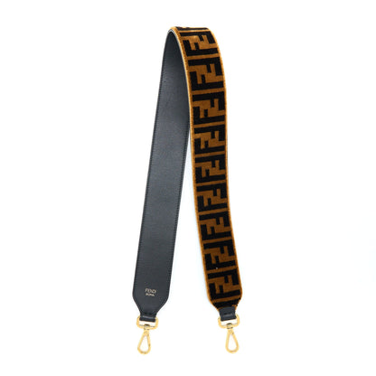 Fendi Strap You Textured-effect Leather Shoulder Strap Brown
