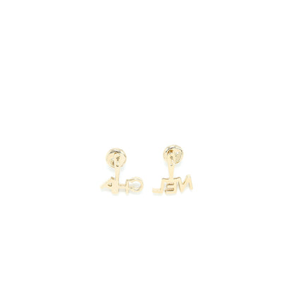 Chanel Letter CC/Logo Earrings Crystal Light Gold Tone