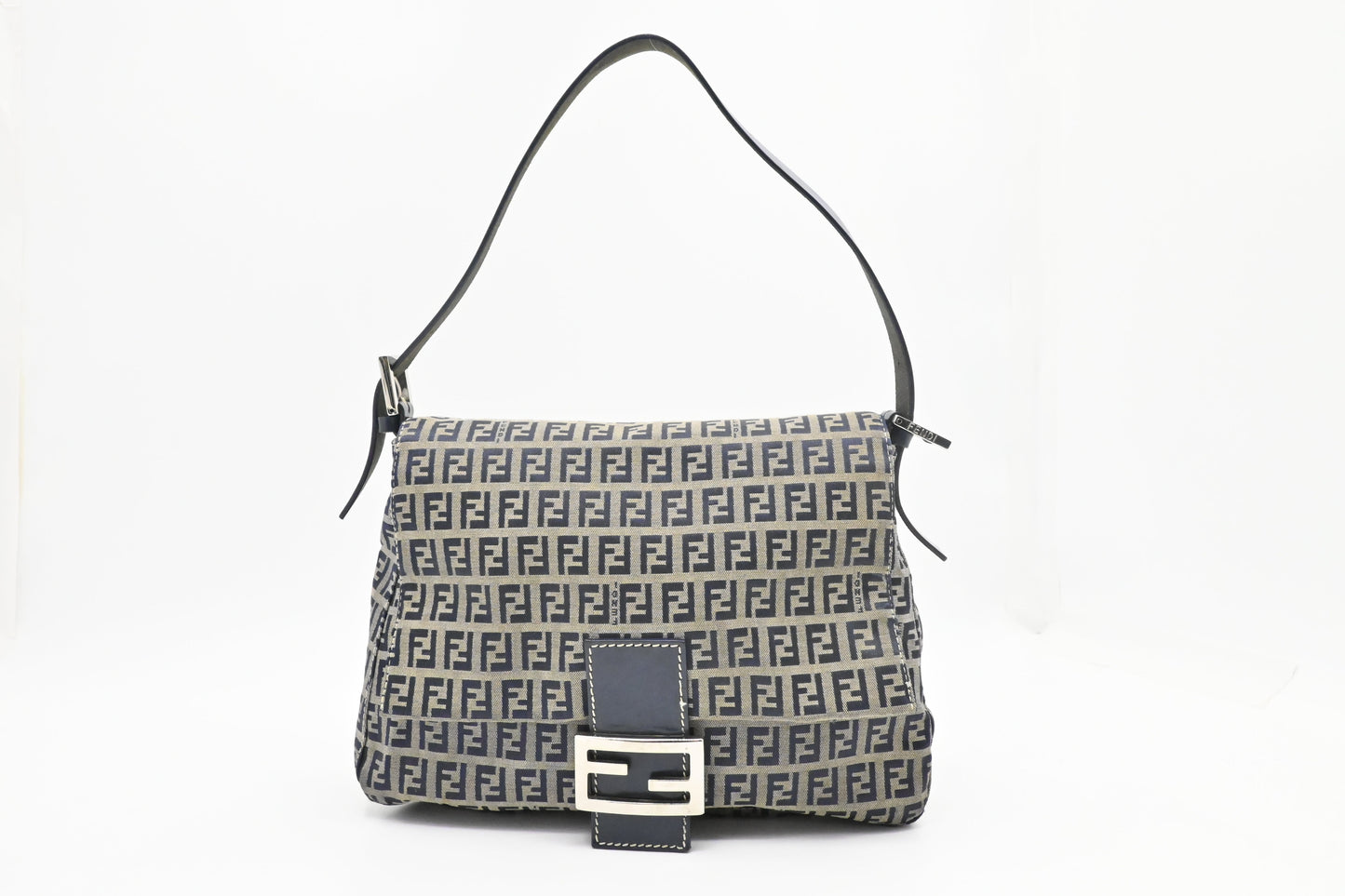 Fendi Mama Baguette in Navy Zucca Canvas