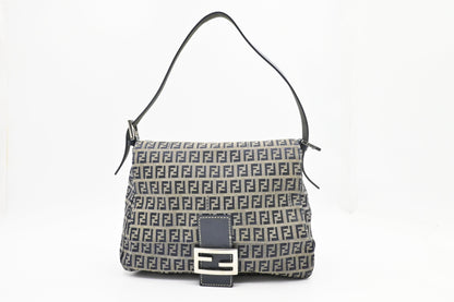 Fendi Mama Baguette in Navy Zucca Canvas