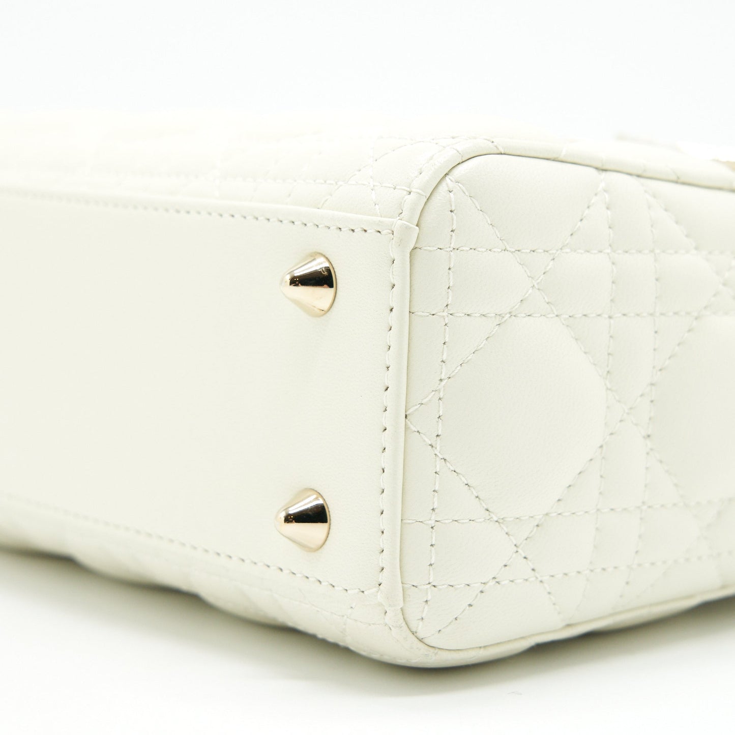 CHRISTIAN DIOR Small Lady Dior Cream With LGHW