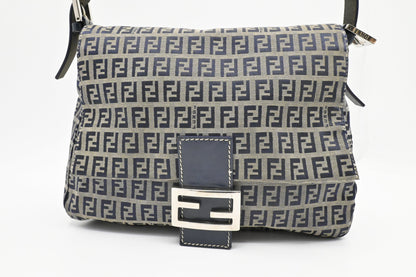 Fendi Mama Baguette in Navy Zucca Canvas