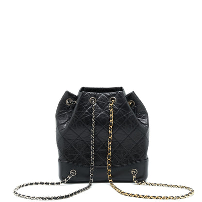 Chanel Small Gabrielle Backpack Calfskin Black With Multicolour Hardware (Microchip)